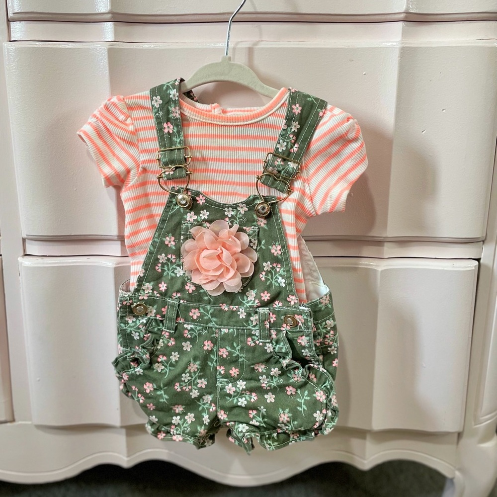 Little Lass baby girl overall shorts